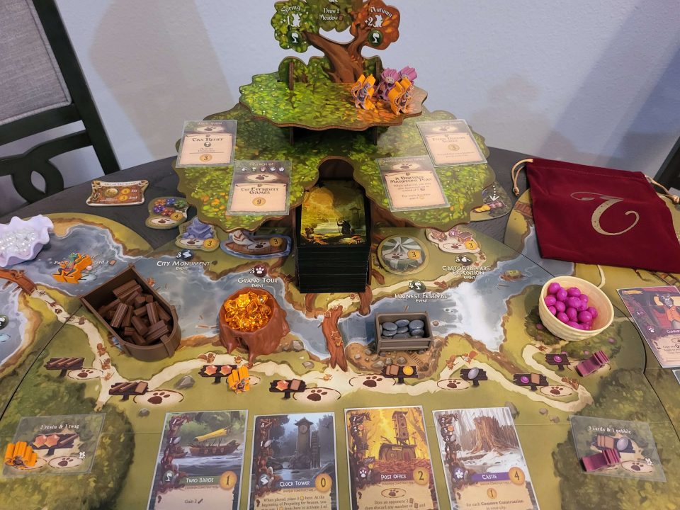 1000015479 | The Outerhaven Everdell: Complete Collection close up view of the main game board