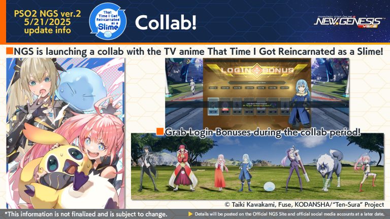 Image depicting the collaboration between Phantasy Star Online 2 New Genesis and That Time I Got Reincarnated As A Slime