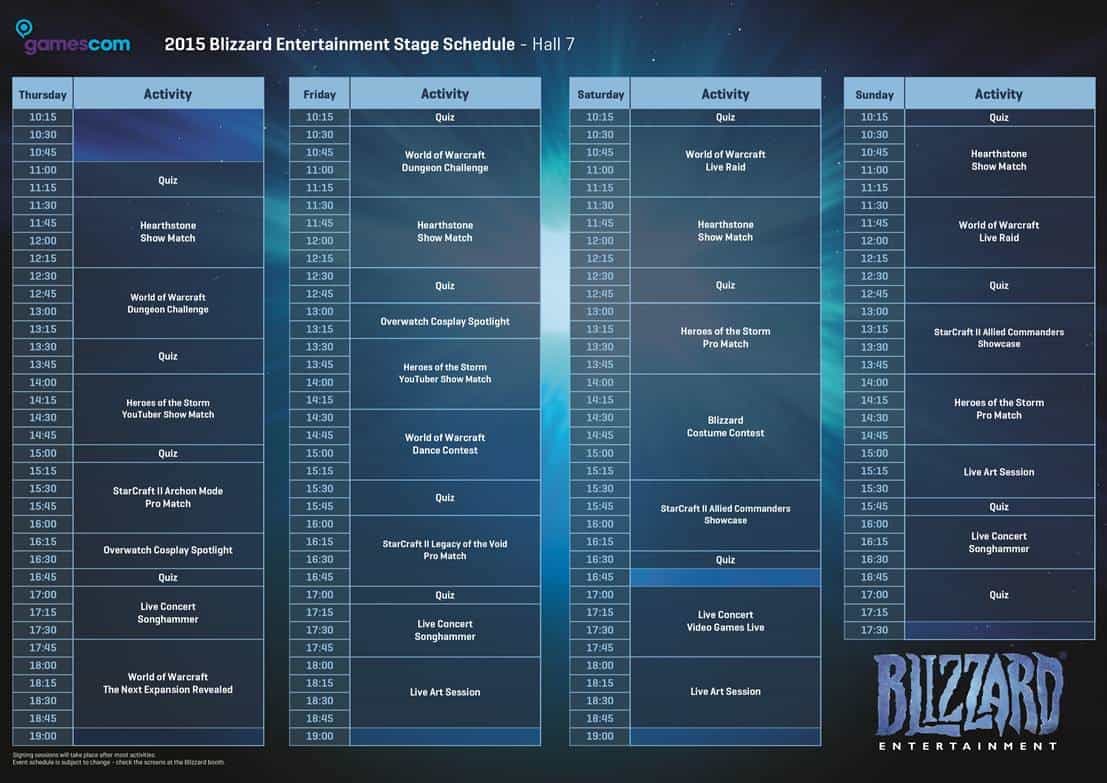 schedule | The Outerhaven schedule