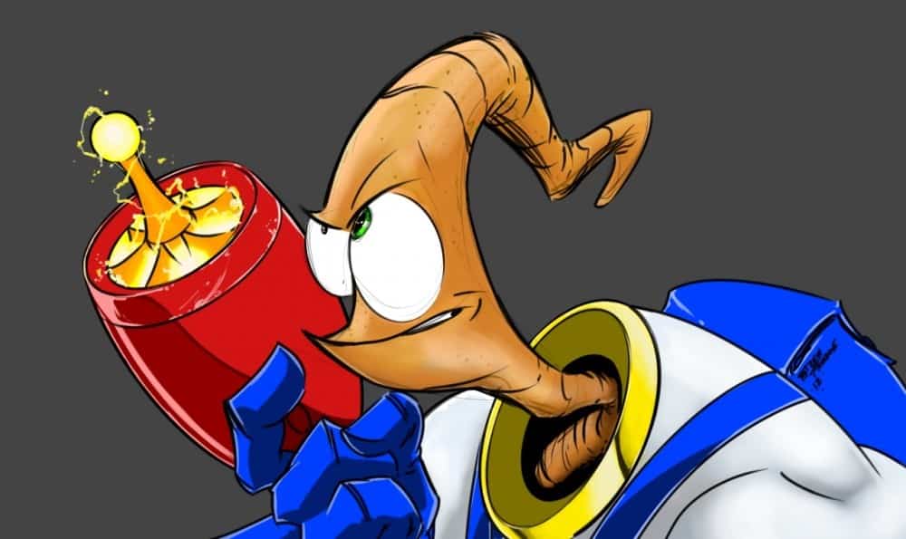 earthworm_jim_by_andrewfroedge-d5d9mnp | The Outerhaven Earthworm Jim art by Andrew Froedge