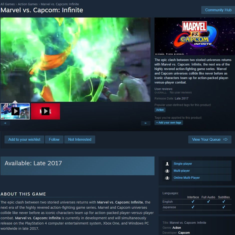 marvel-vs-capcom-infinite-steam-page