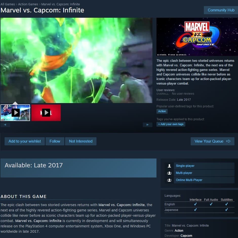 marvel-vs-capcom-infinite-steam-page | The Outerhaven marvel-vs-capcom-infinite-steam-page