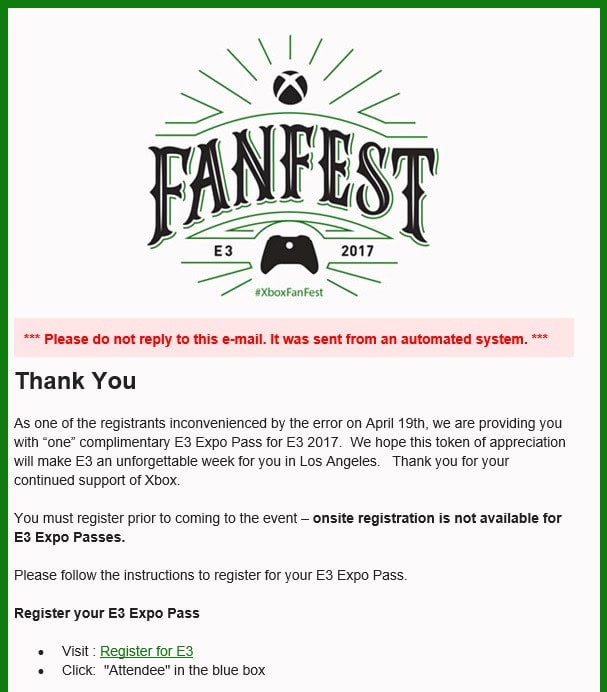 xboxfantfest-e3-ticket | The Outerhaven