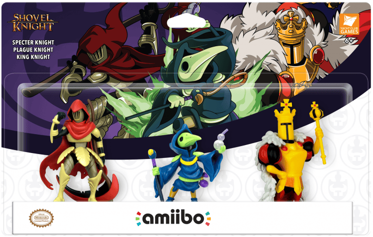 amiibo3pack | The Outerhaven Plague Knight, Specter Knight, and King Knight amiibos