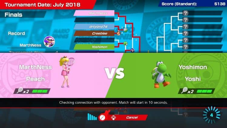 MTA Online Menu | The Outerhaven Online UX Mario Tennis Aces Review