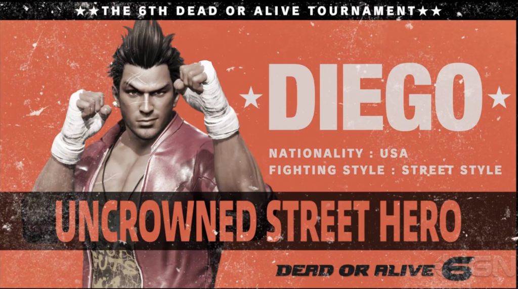 Diego announced for Dead or Alive 6.