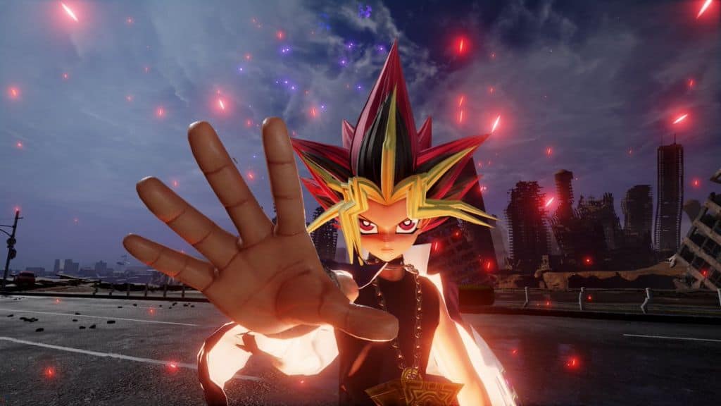 DnCrxBfV4AApy4w | The Outerhaven Yugi of Yu-Gi-Oh! in Jump Force.
