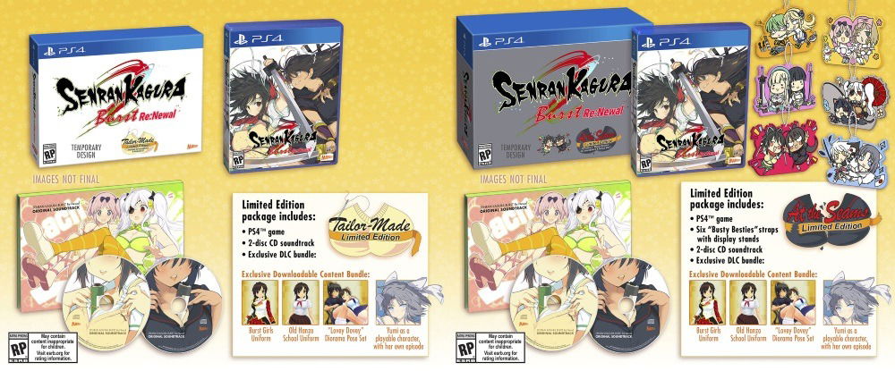 SENRAN KAGURA Burst ReNewal At The Seems and Tailor Made Editions