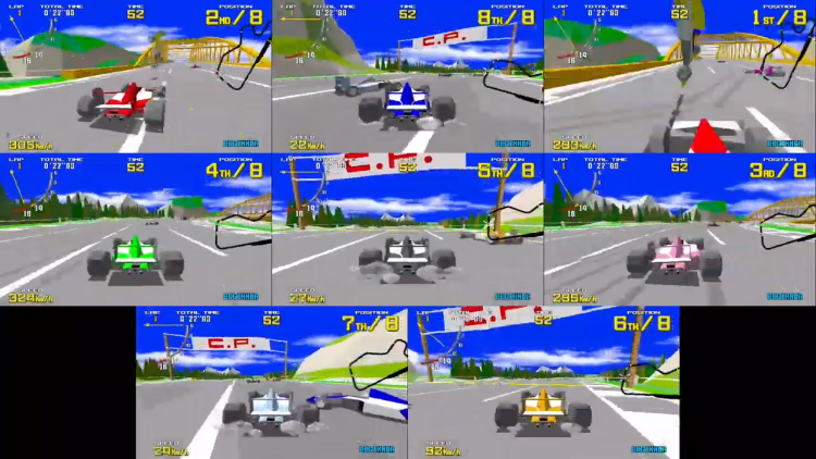 Sega Ages Virtua Racing 8 player madness