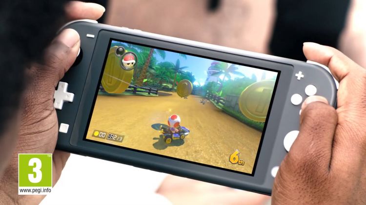 Nintendo Switch Lite Playing MK8