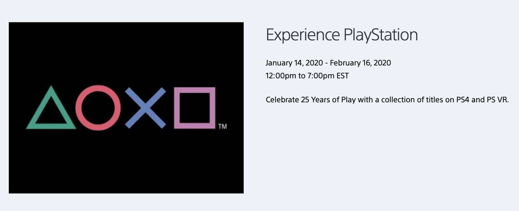 Experience PlayStation Jan 14 - February 16 | The Outerhaven Experience PlayStation Jan 14 - February 16