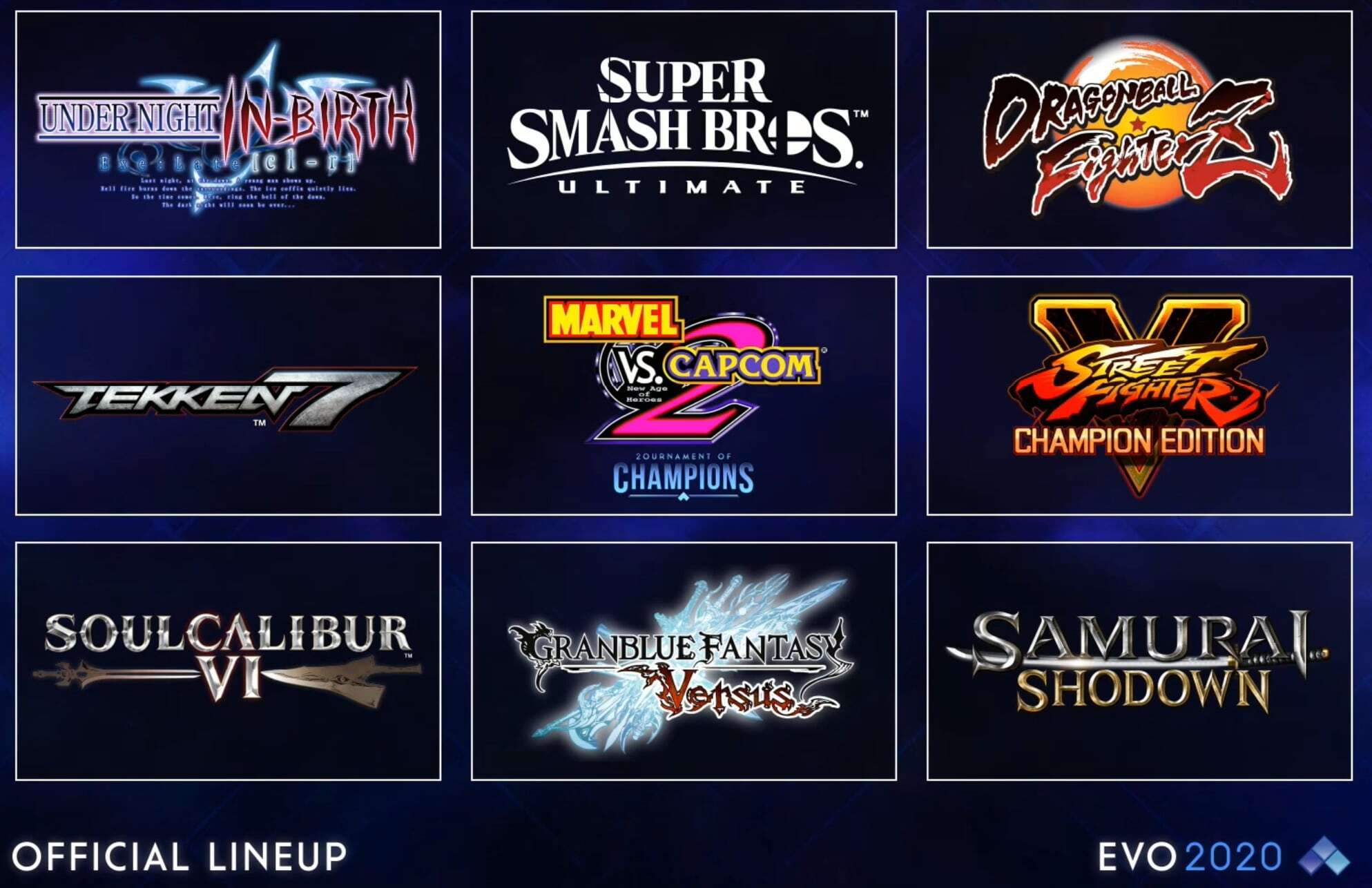 Evo 2020 game line-up | The Outerhaven Evo 2020 game line-up