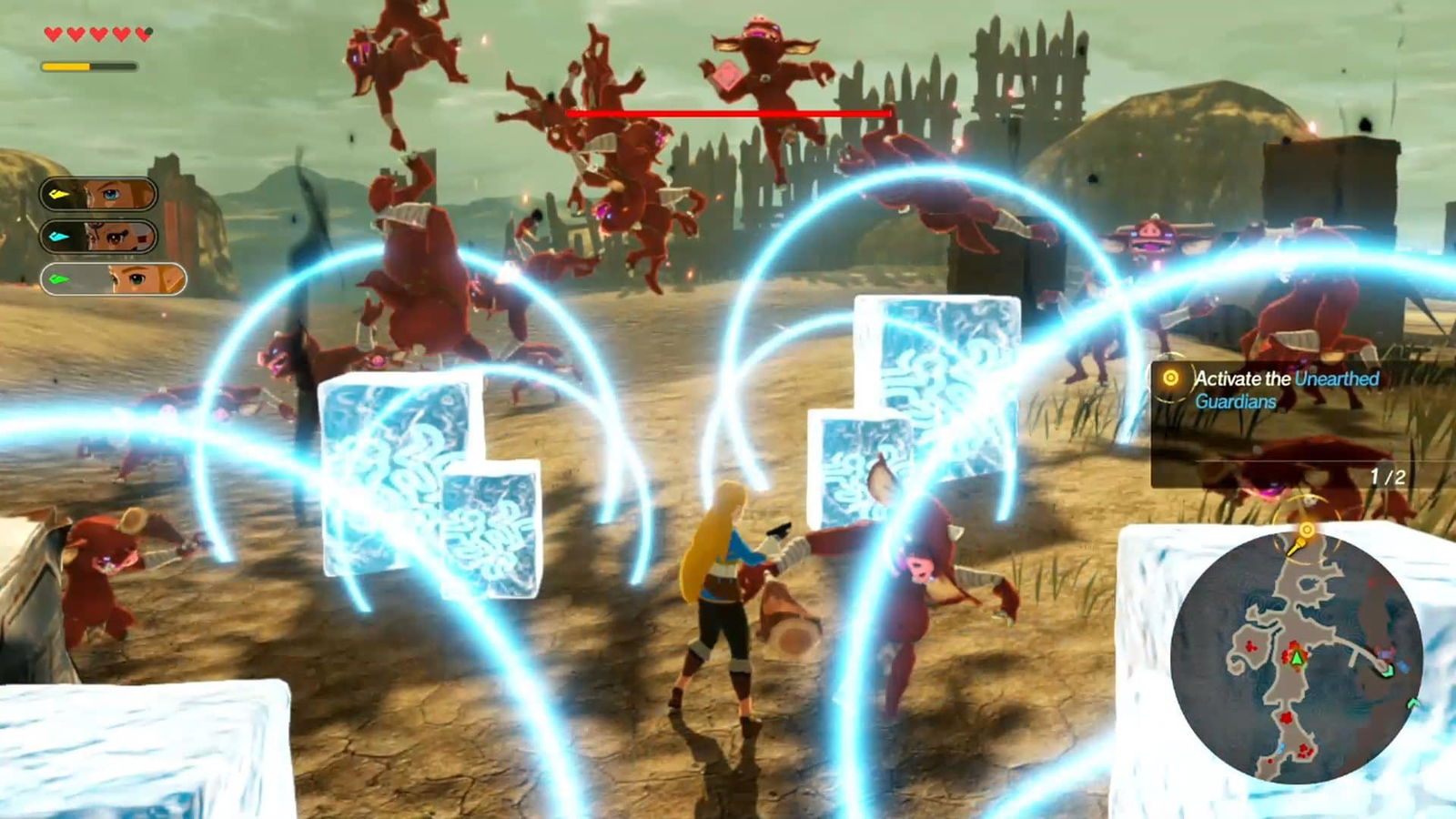 Hyrule Warriors Age of Calamity Zelda blowing stuff up