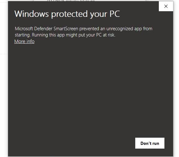 Windows protected your pc