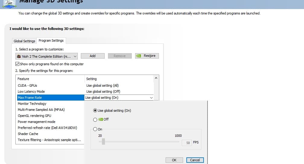 Nvidia Control Panel FPS Cap 2