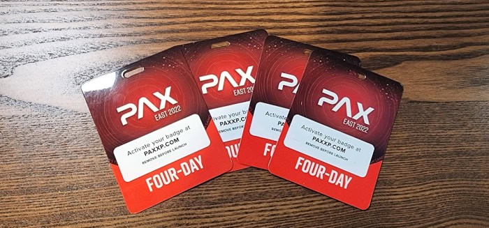 PAX East 2022 - Four Day Passes | The Outerhaven IMAGE: PAX EAST 2022 BADGES | KEITH D. MITCHELL | THE OUTERHAVEN PRODUCTIONS