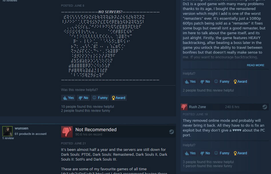 Dark Souls negative reviews on Steam2 | The Outerhaven Dark Souls negative reviews on Steam2