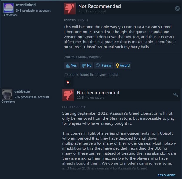 Assassin's Creed Liberation Remastered review bombed | The Outerhaven Assassin's Creed Liberation Remastered review bombed