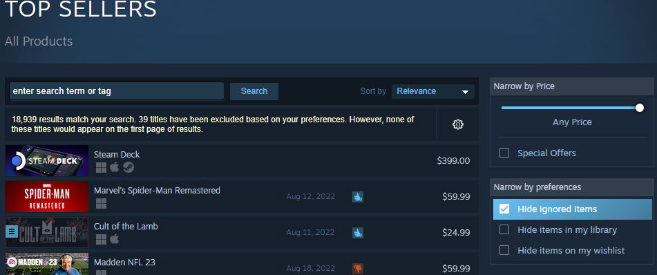 Steam Spider-Man top-seller