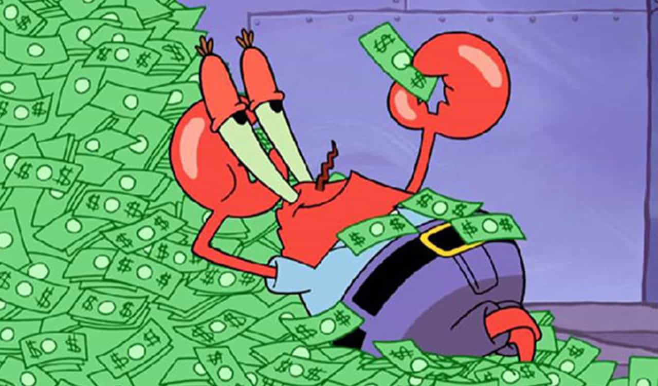 Sponge Bob's Mister Crabs loves money. | The Outerhaven Sponge Bob's Mister Crabs loves money.