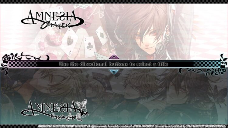 Amnesia: Later x Crowd Title Screen