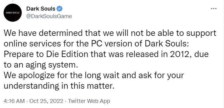 Dark Souls Prepare to Die Not coming back online | The Outerhaven
