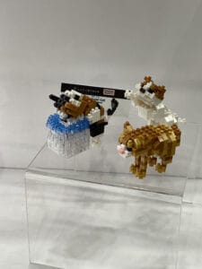 Nanoblock Cat | The Outerhaven Cat drinking from bowl
