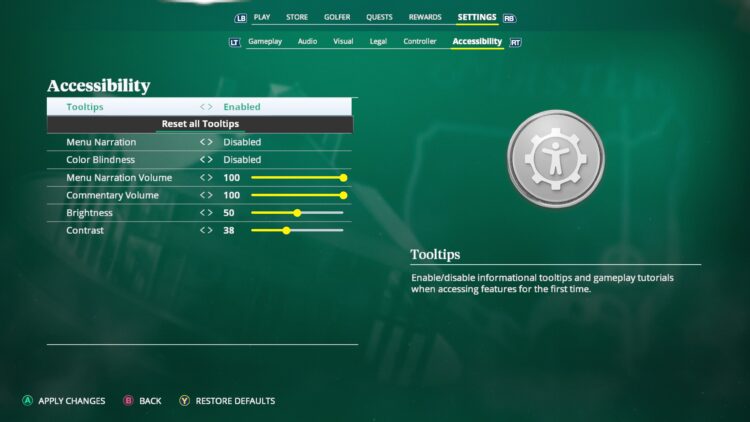 EA PGA Accessibility Menu | The Outerhaven EA Sports PGA Tour review-screenshot-4