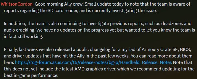 Asus Rog Ally SD Card Reader Update 6-26-2023 | The Outerhaven Asus Rog Ally SD Card Reader Update 6-26-2023