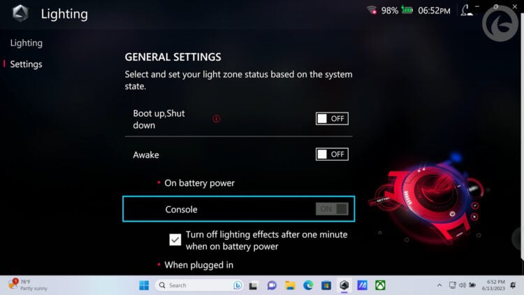 Disable Lighting Asus Rog Ally-05 | The Outerhaven