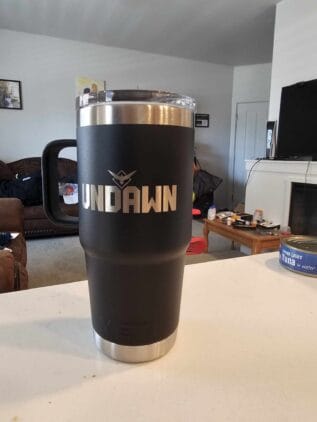 Undawn Tumbler by Yeti | The Outerhaven Close up shot of the Undawn Tumbler