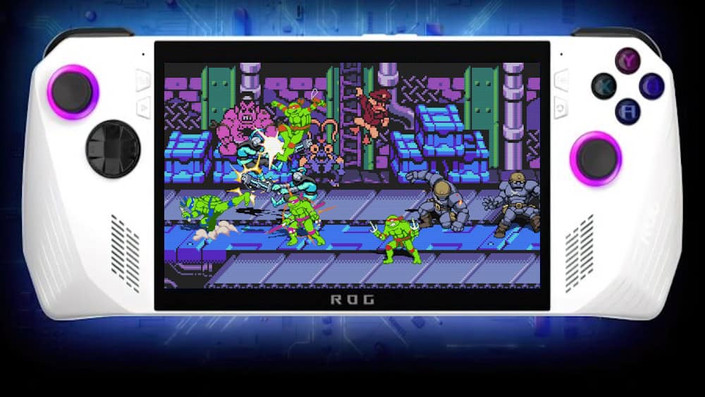 Asus ROG Ally Front playing TMNT | The Outerhaven Asus ROG Ally Front playing TMNT