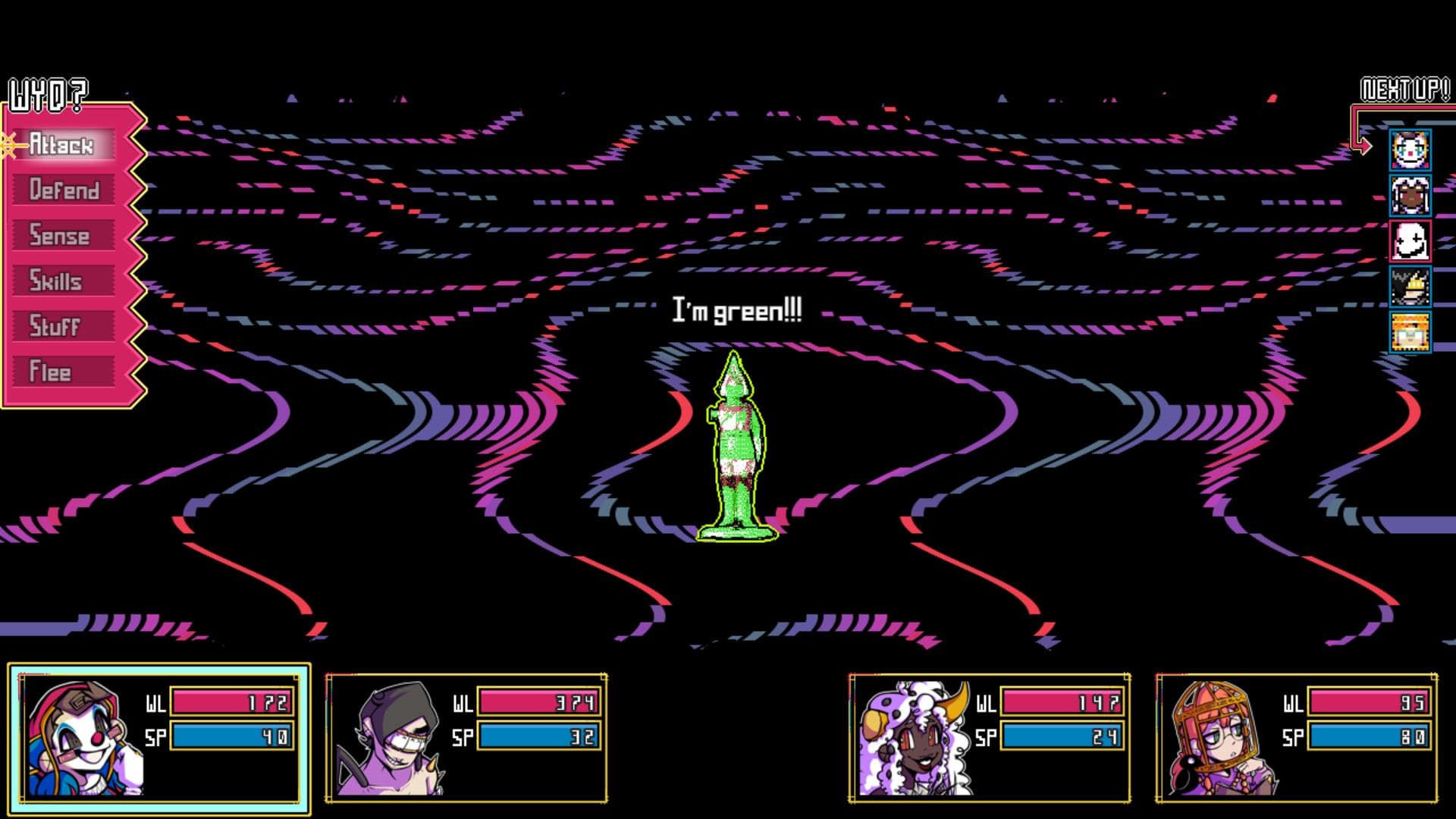 No Body Battle Screenshot | The Outerhaven Screenshot of battle menu in No Body