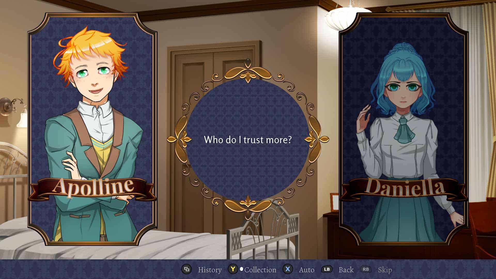 Death Becomes You Trust Choice | The Outerhaven Screenshot of Death Becomes You as you Decide who to trust