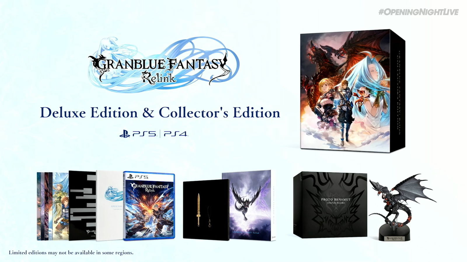 Image of what is included in the Granblue Fantasy Relink collectors edition