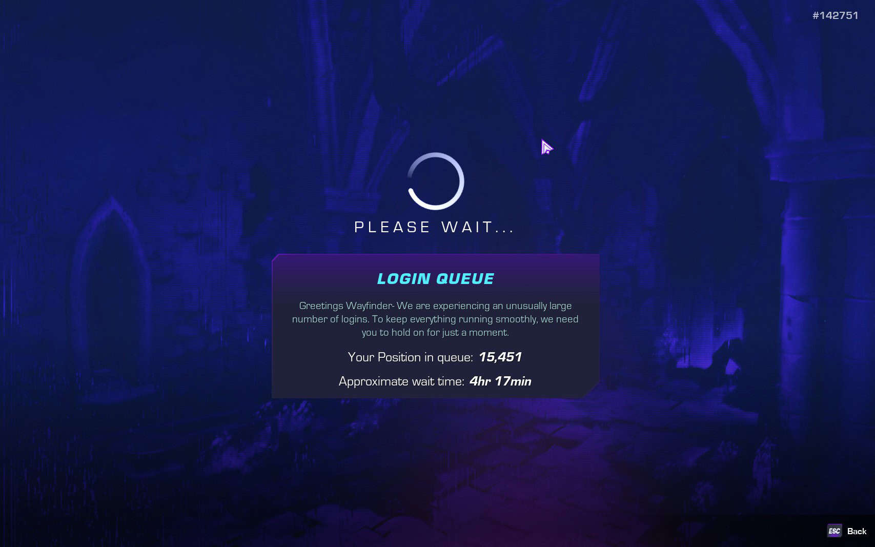 Wayfinder queue | The Outerhaven Wayfinder queue