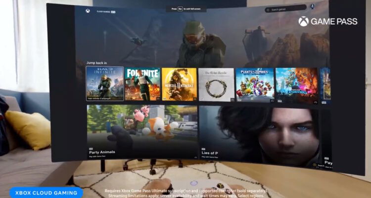 Xbox Cloud Gaming on Meta Quest 3