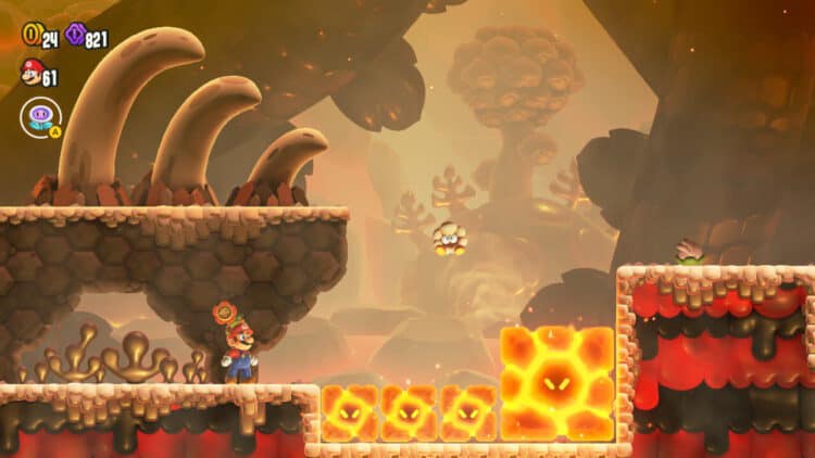 Wonder Review-4 | The Outerhaven Super Mario Bros. Wonder - Fire blocks don't seem like a good diea