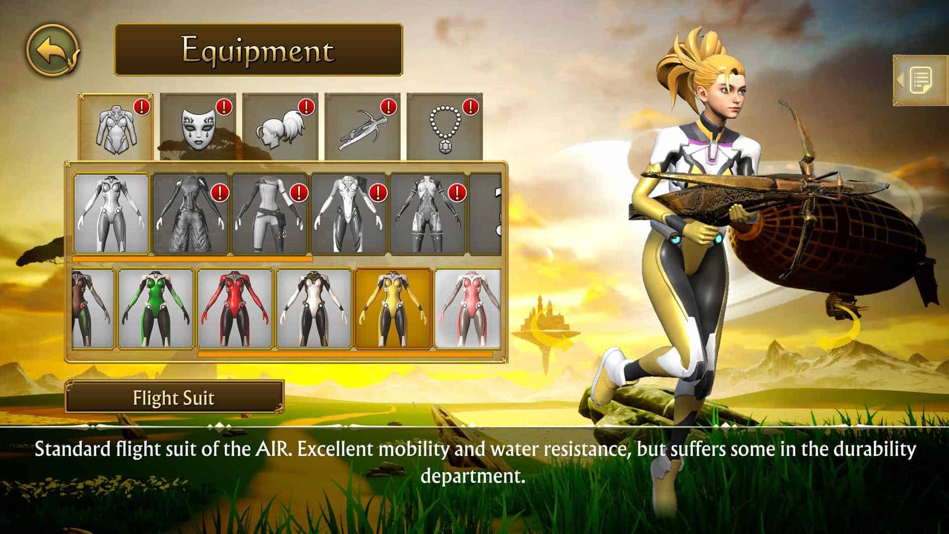 Air Twister Unlockables menu | The Outerhaven