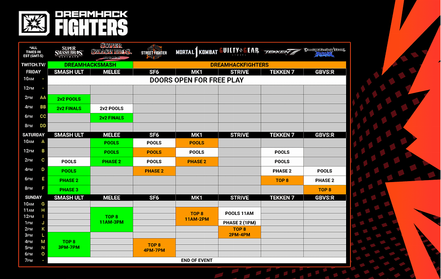 Dreamhack Atlanta schedule