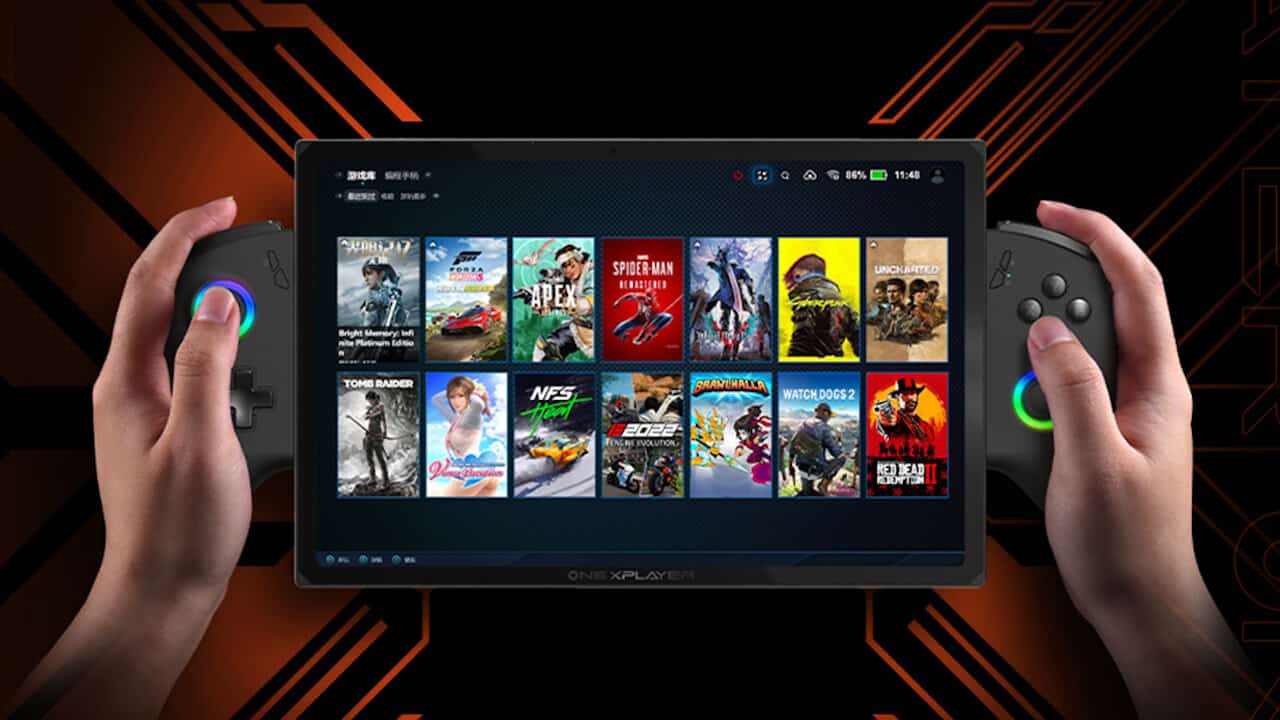 OneXPlayer X1 handheld gaming PC top view | The Outerhaven OneXPlayer X1 handheld gaming PC top view