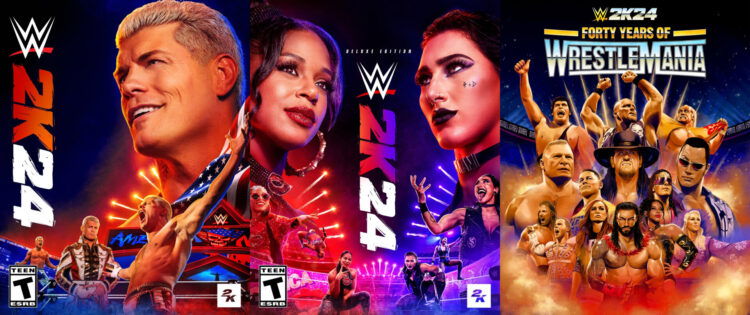 WWE 2K24 Rhea Ripley Cody Rhodes Bianca Belair Wrestlemania