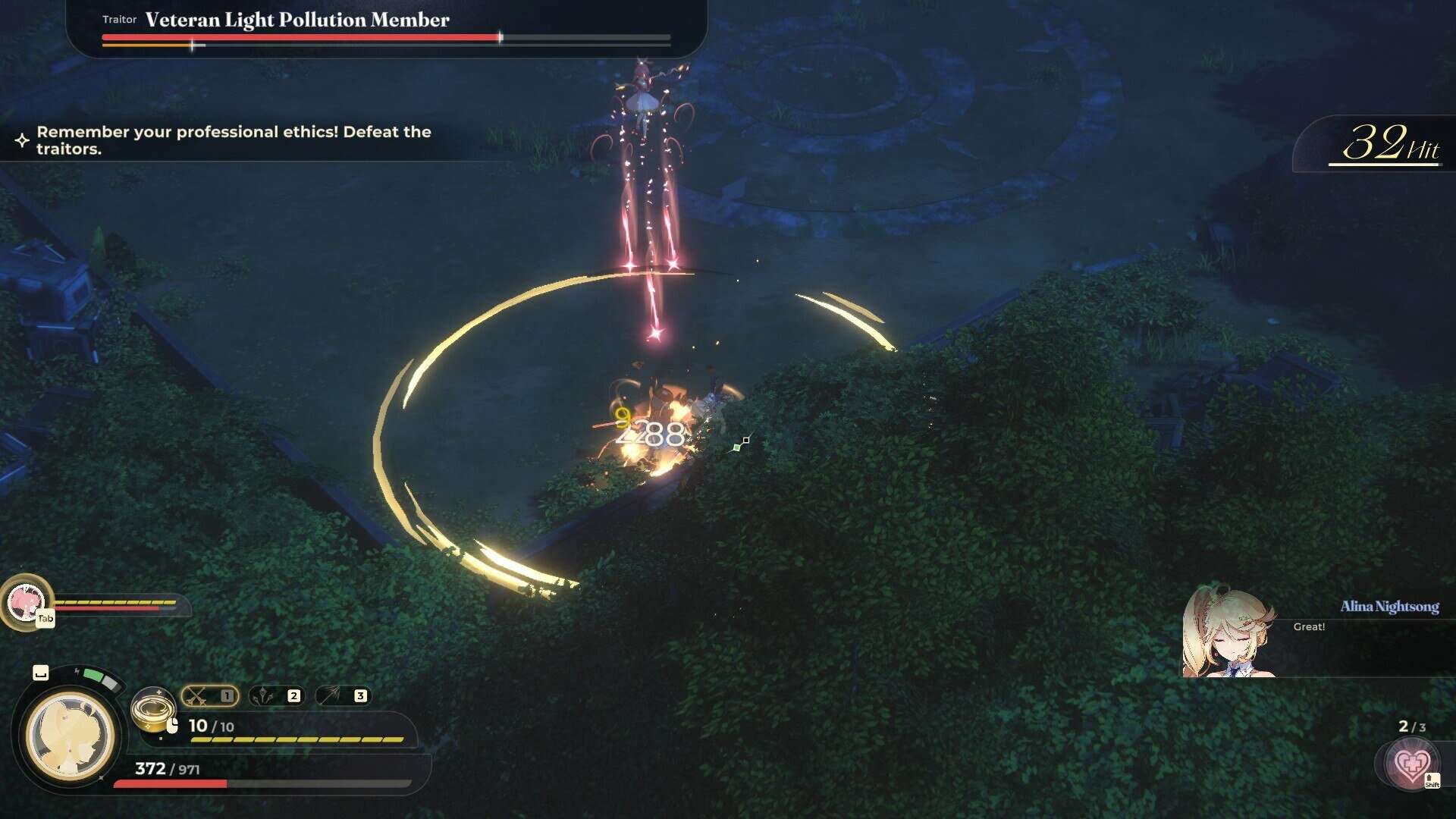 Noctuary Battle Screenshot | The Outerhaven Noctuary early battle screenshot gameplay