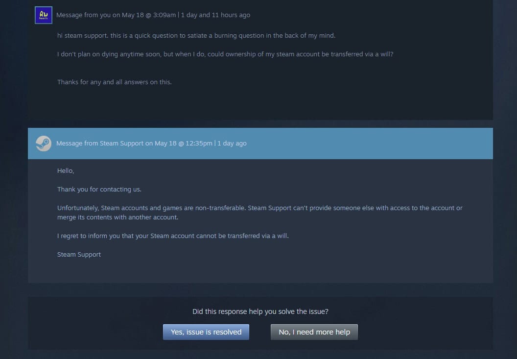 Resetera - Asking Steam support a question | The Outerhaven Resetera - Asking Steam support a question