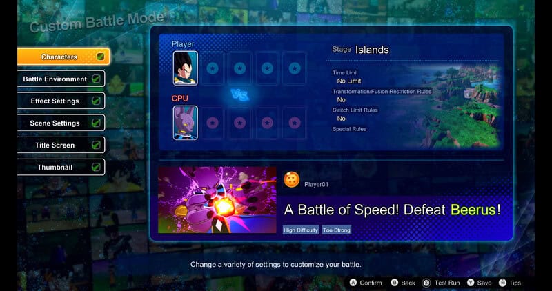 Custom Mode Dragon Ball Sparking Zero | The Outerhaven