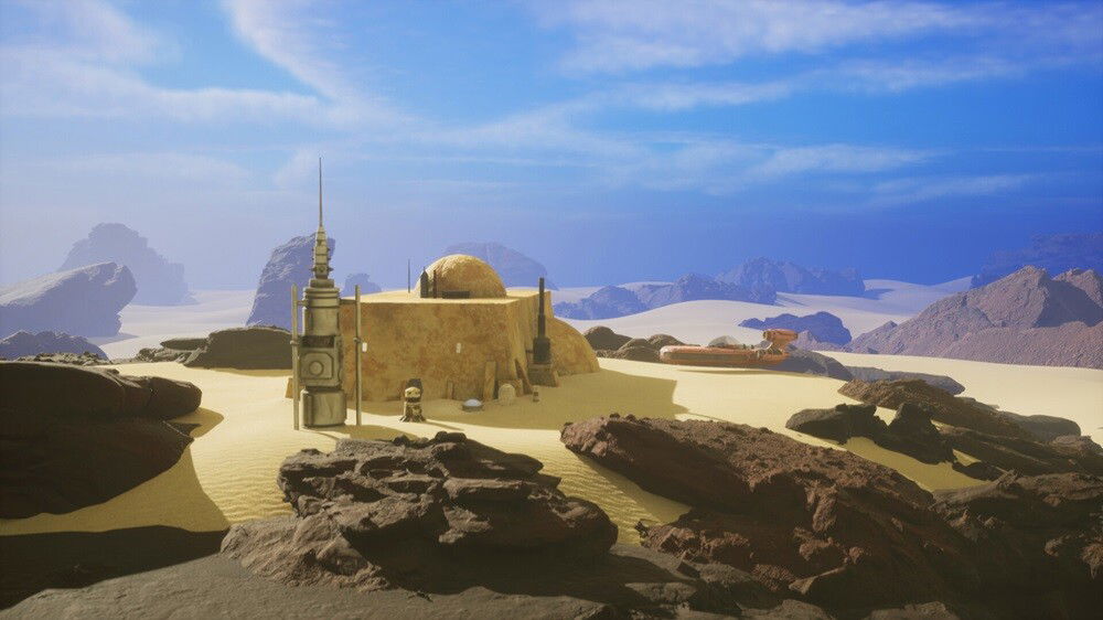 StarWarsOutlawsShadowsOfTheEmpireFeature_Pic07 | The Outerhaven Ben Kenobi's hut on Tatooine.