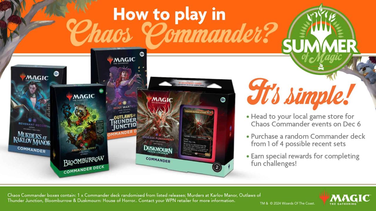 MTG SOM2024 Season 16x9 How-To Chaos Commander Social Post | The Outerhaven Summer of Magic