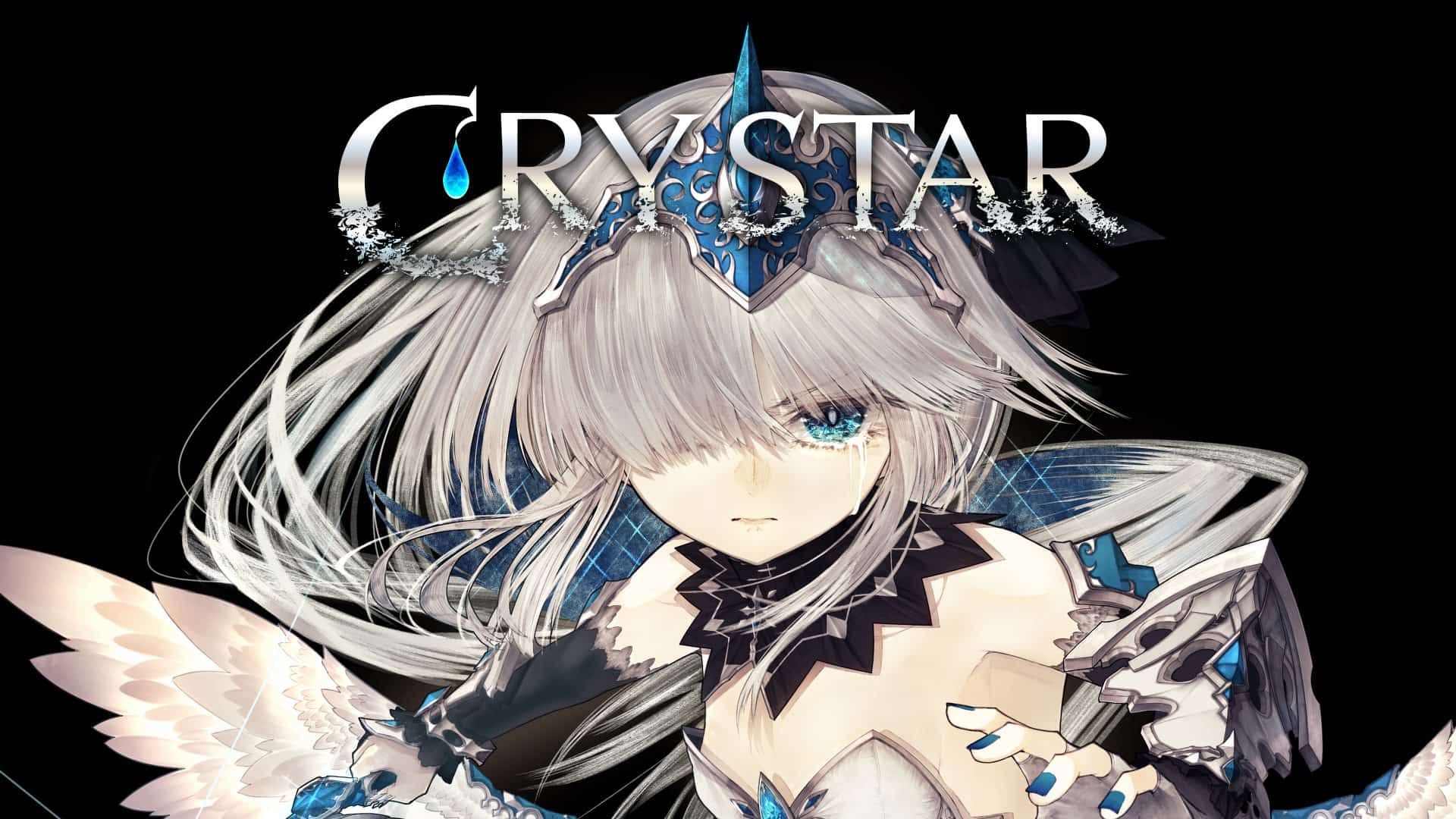 Girl in dress and a helmet staring at you with blue eyes. The title is over her helmet "CRYSTAR"