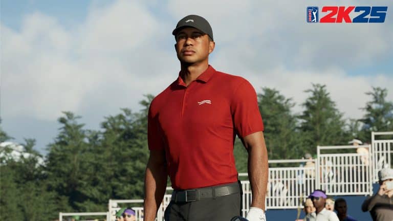 Tiger Woods waiting to Tee Off in PGA Tour 2K25