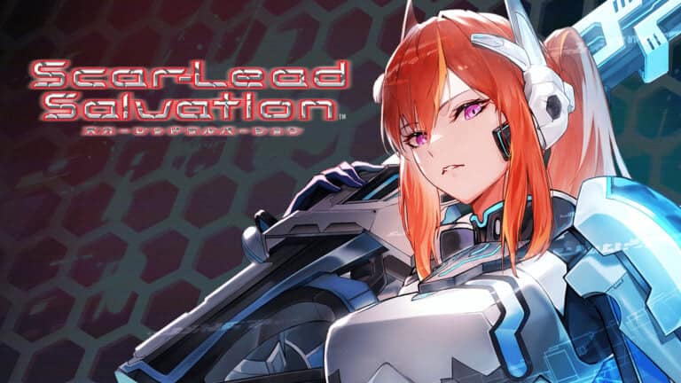 Scar-Lead Salvation key art | The Outerhaven Key art depicting Willow, a red hair woman with a gun and the text "Scar-Lead Salvation"